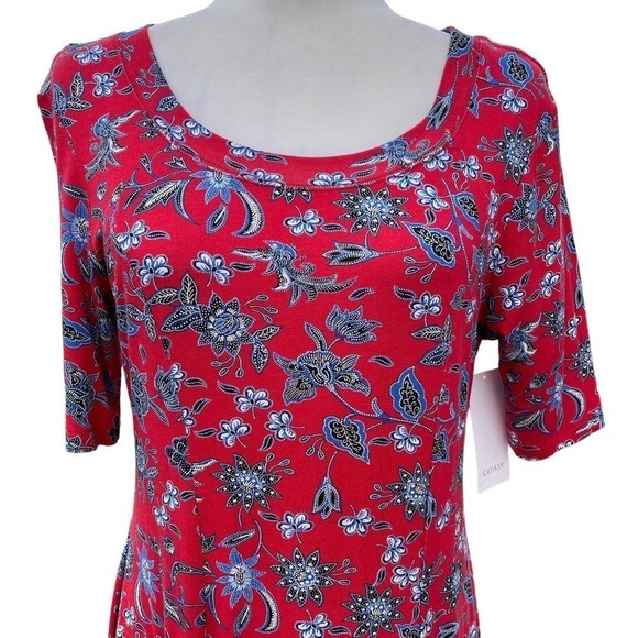 Karen Kane Women’s A-line Red Paisley Floral Mini Dress Size Medium NWT - Picture 3 of 14